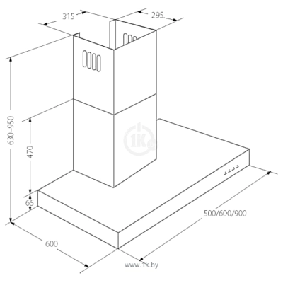 AKPO Feniks Glass 90 WK-9 (nerjaveyuschaya stal/chernyiy)