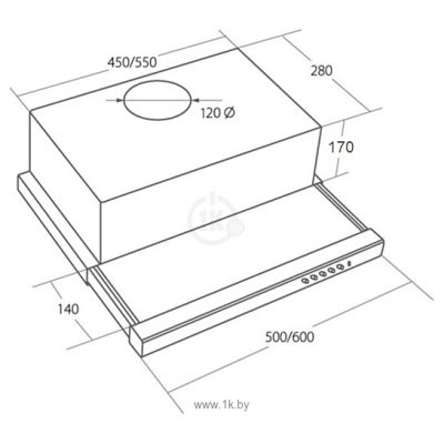 AKPO Light Glass Touch 60 WK-7 (nerjaveyuschaya stal/chernyiy)